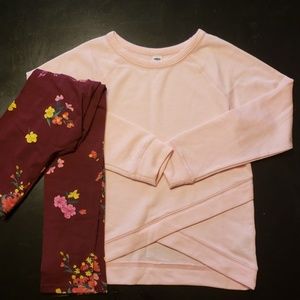 Old Navy sweater and leggings set girls size L